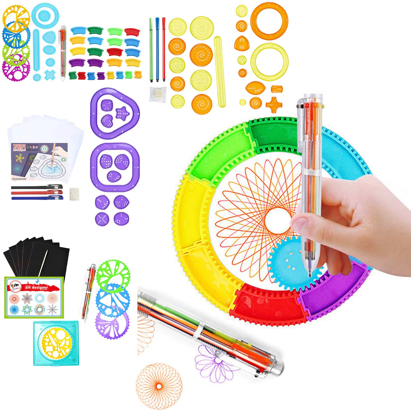 다채로운 스피로그래프 세트 어린이 마법 미술 드로잉 키 - Kids Education Drawing 리뷰 및 가격