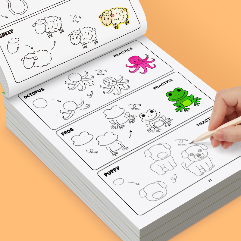 어린이 동물 그림책 32페이지 4단계로 쉽게 96마리의 - Kids Education Drawing 리뷰 및 가격